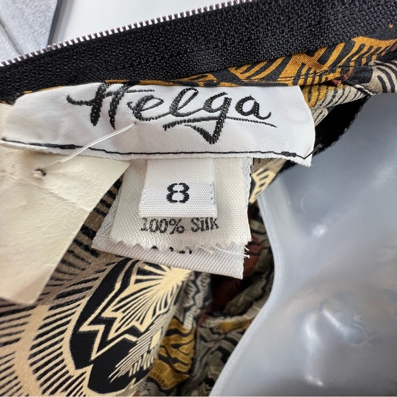 Vintage 70’s Helga Silk Top Woman Sz 8 Long Sleeve Draped Neck, Padded Shoulder - Picture 8 of 10